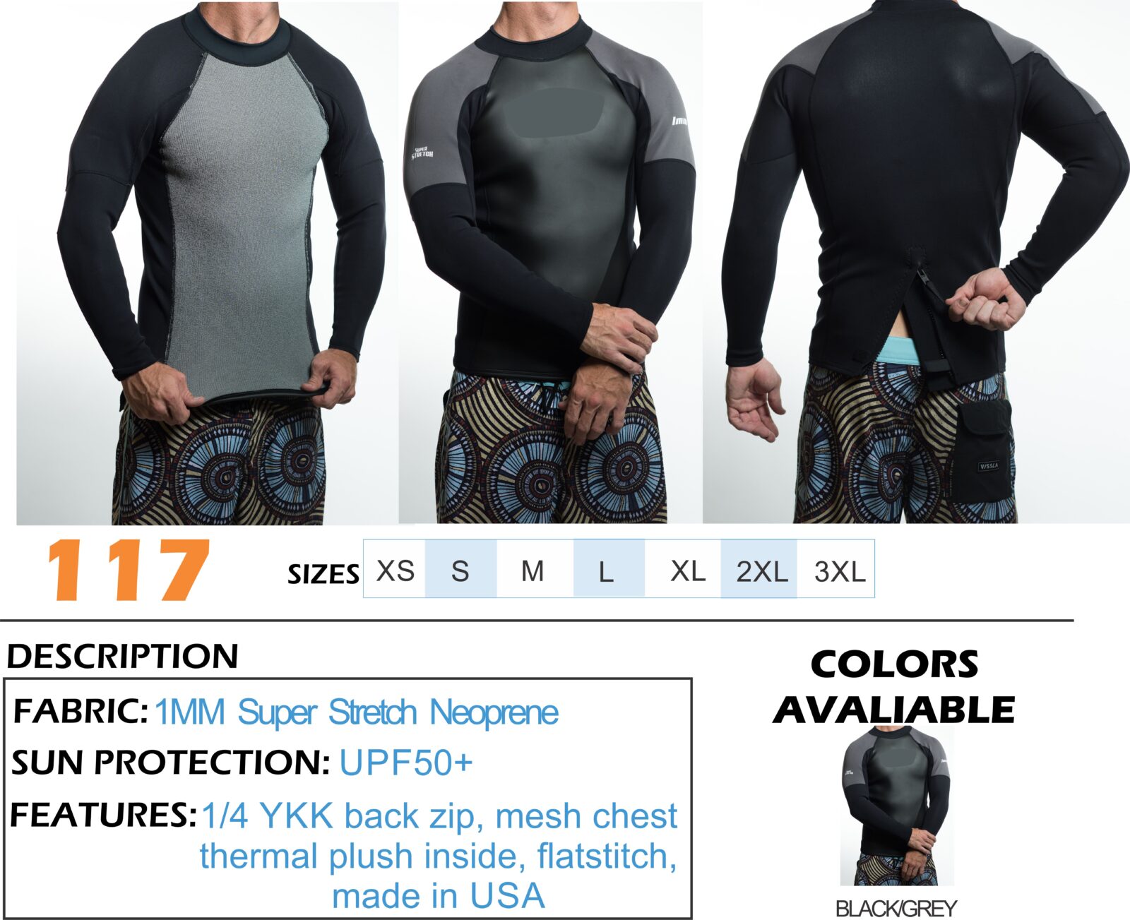 117 Ocean Tec Wetsuits and Rashguards Made in the USA